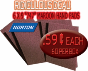 6 X 9 MAROON A/O HAND PAD