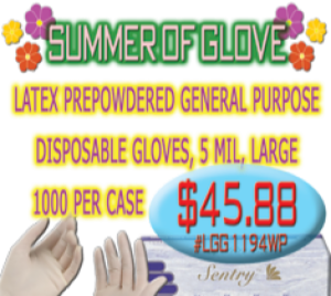 GEN PURP GLOVE, LATEX, POWDERD